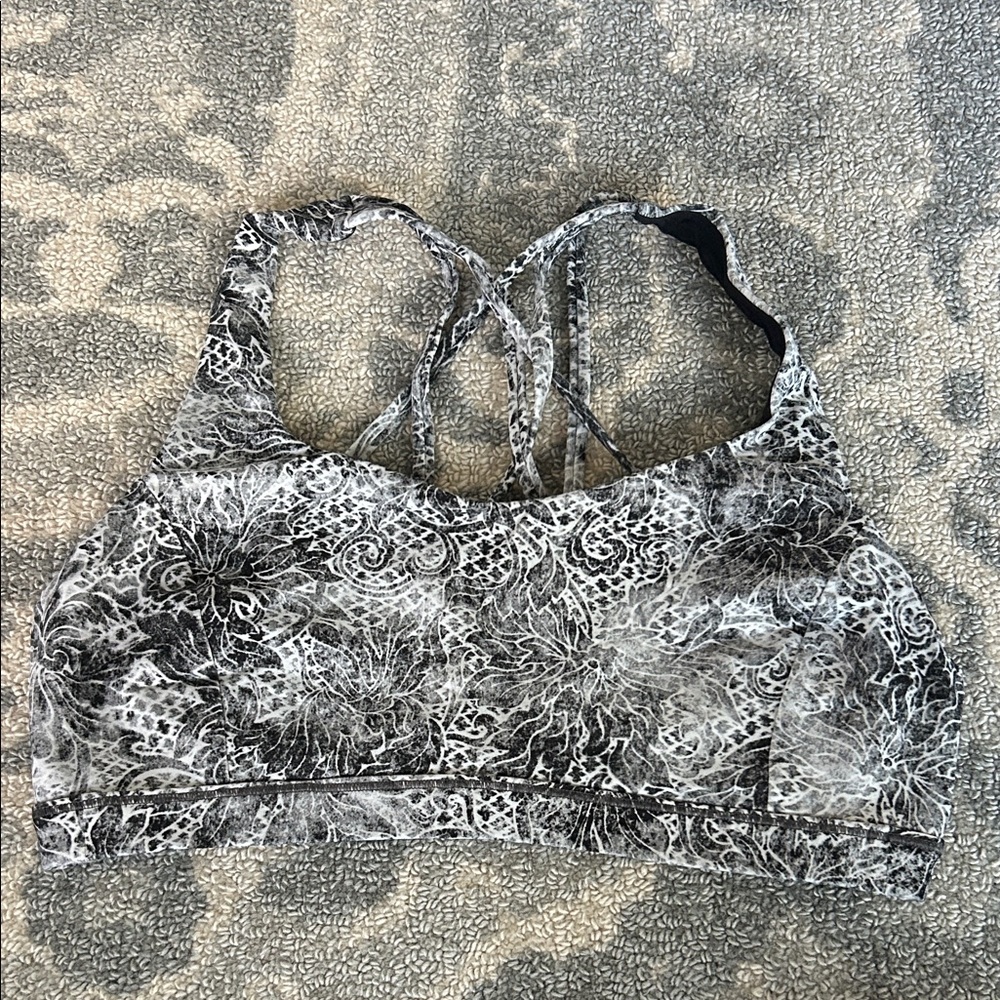 Lululemon Athletica Black and White Print Sports Bra